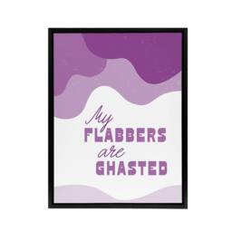 "Artery8 My Flabbers Are Ghasted Purple Word Play Funny Framed Canvas Art Print - Size: W12"" x H16""" - thumbnail 1
