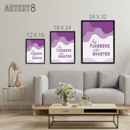 "Artery8 My Flabbers Are Ghasted Purple Word Play Funny Framed Canvas Art Print - Size: W12"" x H16""" - thumbnail 4