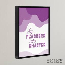 "Artery8 My Flabbers Are Ghasted Purple Word Play Funny Framed Canvas Art Print - Size: W12"" x H16""" - thumbnail 2