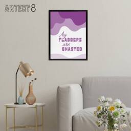 "Artery8 My Flabbers Are Ghasted Purple Word Play Funny Framed Canvas Art Print - Size: W12"" x H16""" - thumbnail 3