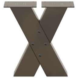Berkfield Home Coffee Table Legs X-Shaped 2 pcs Natural Steel 40x(30-31) cm Steel in Brown - thumbnail 5