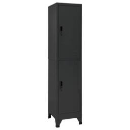 Berkfield Home Locker Cabinet Anthracite 38x45x180 cm Steel in Black - Size: 38 x 45 x 180 cm - thumbnail 2