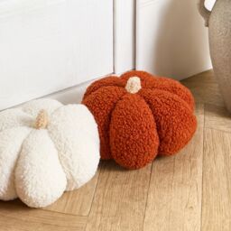 OHS Pumpkin Shaped Boucle Decorative Draught Excluder in Burnt Orange - thumbnail 9