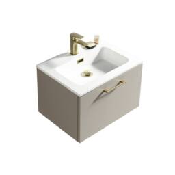 Bathroom Kingdom Piatta Grey Wall Hung Basin Drawer Vanity 600mm