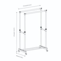 EONLION Modern Freestanding Garment Rack Bottom Rail Steel Tube in Black - thumbnail 2
