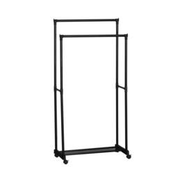 EONLION Modern Freestanding Garment Rack Bottom Rail Steel Tube in Black - thumbnail 1
