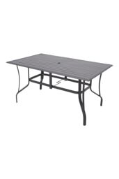 Living and Home Garden Metal Slatted Coffee Table in Black - thumbnail 4
