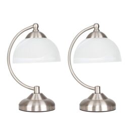 ValueLights Stamford Pair of Silver Table Lamps - thumbnail 2
