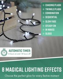 Globrite Cool White Fairy Lights 50m 500LED String Lights for Indoor & Outdoor Decoration - thumbnail 3