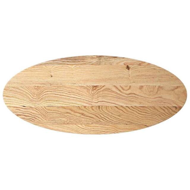 Berkfield Home Table Top 140x60x2 cm Solid Wood Oak Oval in Brown - Size: 140 x 60 x 2 cm - image 1