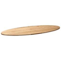 Berkfield Home Table Top 140x60x2 cm Solid Wood Oak Oval in Brown - Size: 140 x 60 x 2 cm - thumbnail 4