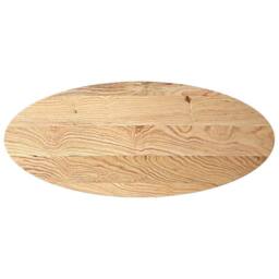Berkfield Home Table Top 140x60x2 cm Solid Wood Oak Oval in Brown - Size: 140 x 60 x 2 cm - thumbnail 1