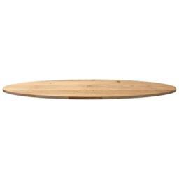 Berkfield Home Table Top 140x60x2 cm Solid Wood Oak Oval in Brown - Size: 140 x 60 x 2 cm - thumbnail 5