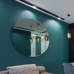 MirrorOutlet All Glass Bevelled Classic Design Round Mirror 120 x 120CM in Silver - Size: 1 Pack - thumbnail 2