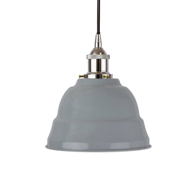 SE Home French Grey Lincoln Pendant Light - Nickel - Black Round - image 1