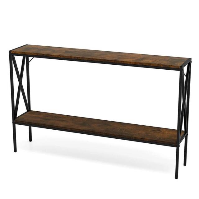 Havendro 2-Tier Narrow Sofa Table Behind Couch 120cm Entrance Table - image 1