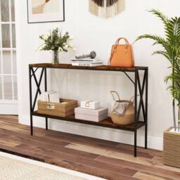 Havendro 2-Tier Narrow Sofa Table Behind Couch 120cm Entrance Table - thumbnail 5