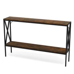 Havendro 2-Tier Narrow Sofa Table Behind Couch 120cm Entrance Table