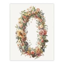"Artery8 Summer Flower Wreath Illustration Teyler Wall Art Poster Print in White - Size: W18"" x H24""" - thumbnail 1