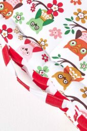 Homescapes Cotton Owl Floor Cushion in Red - Size: 50 cm x 50 cm - thumbnail 4