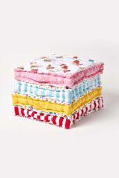 Homescapes Cotton Owl Floor Cushion in Red - Size: 50 cm x 50 cm - thumbnail 6