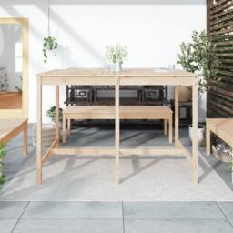 Berkfield Home Garden Table 159.5x82.5x110 cm Solid Wood Pine in Light Tan - thumbnail 3