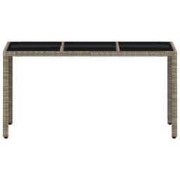 Berkfield Home Garden Table with Glass Top Light Grey 150x90x75 cm Poly Rattan - Size: 150 x 90 x 75 cm - thumbnail 5