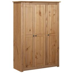 Berkfield Home 3-Door Wardrobe 118x50x171.5 cm Pine Panama Range in Brown - thumbnail 2