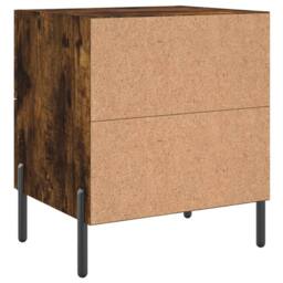 Berkfield Home Modern Bedside Cabinet Smoked Oak 40x35x47.5 cm Engineered Wood in Brown - thumbnail 8