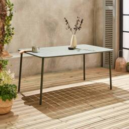 sweeek 6-8 seater rectangular steel garden table in Khaki - thumbnail 3