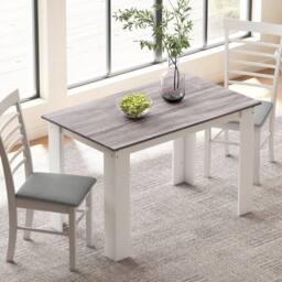 HOMCOM Dining Table for 4-6 People, Wood Effect Tabletop, Grey - Size: 120 cm x 70 cm