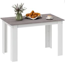 HOMCOM Dining Table for 4-6 People, Wood Effect Tabletop, Grey - Size: 120 cm x 70 cm - thumbnail 2