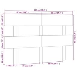 Berkfield Home Beautiful Bed Headboard White 124x3x81 cm Solid Wood Pine - Size: 124 x 3 x 81 cm - thumbnail 6