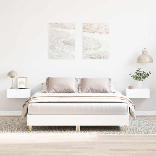 Berkfield Home Bed Frame No Mattress White 150x200 cm King Size Engineered Wood - image 1