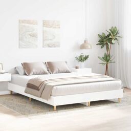 Berkfield Home Bed Frame No Mattress White 150x200 cm King Size Engineered Wood - thumbnail 3