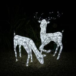 Monstershop Large Light Up Stag & Doe Reindeer Set in White - thumbnail 9