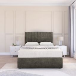 "Sloomy Kansas Divan Bed Base 2 Drawers & 26"" Struts Headboard in Light Grey - Size: Small Double" - thumbnail 2