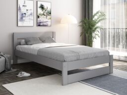 Noomi Tera Solid Wood Small Double Bed in Grey