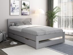 Noomi Tera Solid Wood Small Double Bed in Grey - thumbnail 2