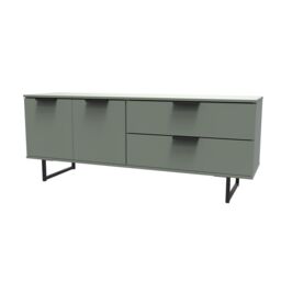 Ready Assembled 2 U Fuji 2 Drawer 2 Door Wide Sideboard (Ready Assembled) in Pale Green - thumbnail 3
