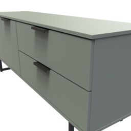 Ready Assembled 2 U Fuji 2 Drawer 2 Door Wide Sideboard (Ready Assembled) in Pale Green - thumbnail 4