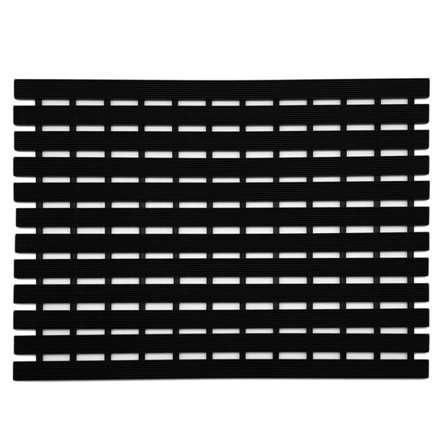 Nicoman PVC Duckboard Anti Slip Shower Mat Bath Mat 61cm x 43cm in Black - Size: 61 cm x 43 cm - image 1