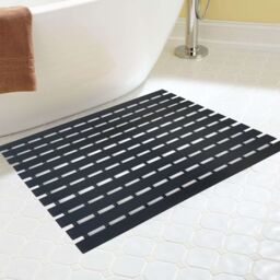 Nicoman PVC Duckboard Anti Slip Shower Mat Bath Mat 61cm x 43cm in Black - Size: 61 cm x 43 cm - thumbnail 2