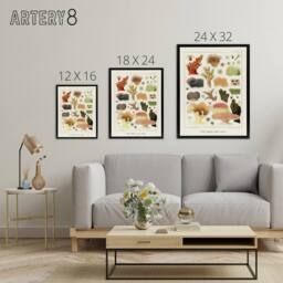 "Artery8 Great Barrier Reef Corals Illustration Kent Framed Canvas Wall Art in White - Size: W12"" x H16""" - thumbnail 4