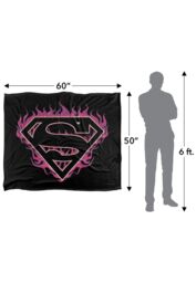 Warner Brothers Superman Logo Officially Licensed Silky Touch Super Soft Throw Blanket 152 x 127 cm in White - thumbnail 5