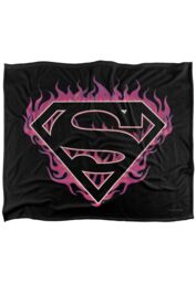 Warner Brothers Superman Logo Officially Licensed Silky Touch Super Soft Throw Blanket 152 x 127 cm in White - thumbnail 1