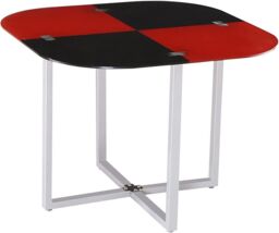 KOSY KOALA Dining Table & 4 Faux Leather Chairs Space Saver Black & Red Kitchen Set - thumbnail 3