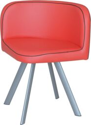 KOSY KOALA Dining Table & 4 Faux Leather Chairs Space Saver Black & Red Kitchen Set - thumbnail 4
