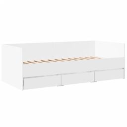 Berkfield Home Daybed with Drawers without Mattress White 90x190 cm Single - thumbnail 3