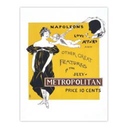 Artery8 Edward Penfield Framed Wall Art Napoleon Love Affairs Metropolitan Advert in Yellow - Size: A4 - thumbnail 3